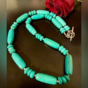 Artisan Turquoise Howlite Beaded Necklace